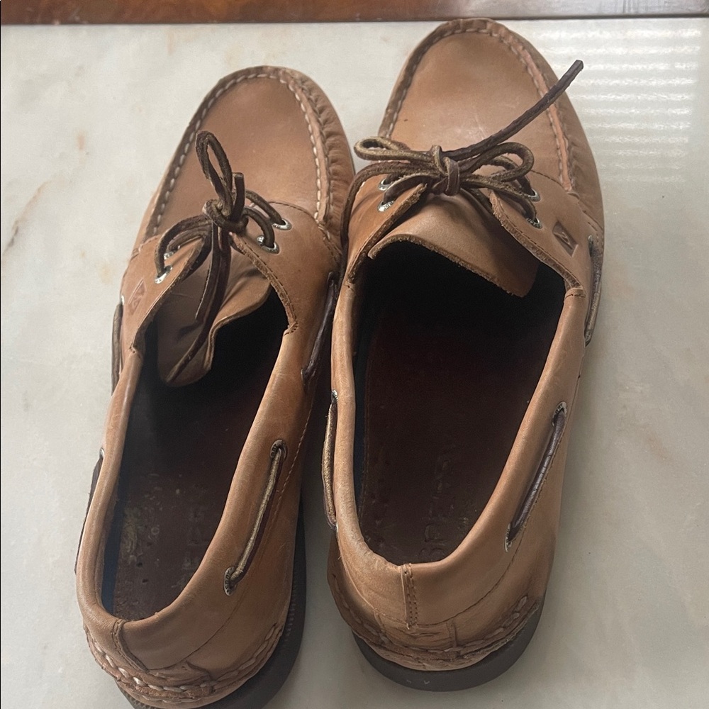 Sperry Men's Brown Leather Boat Shoes - Picture 3 of 3